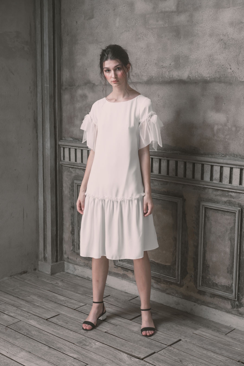 Tulle Sleeve Dress