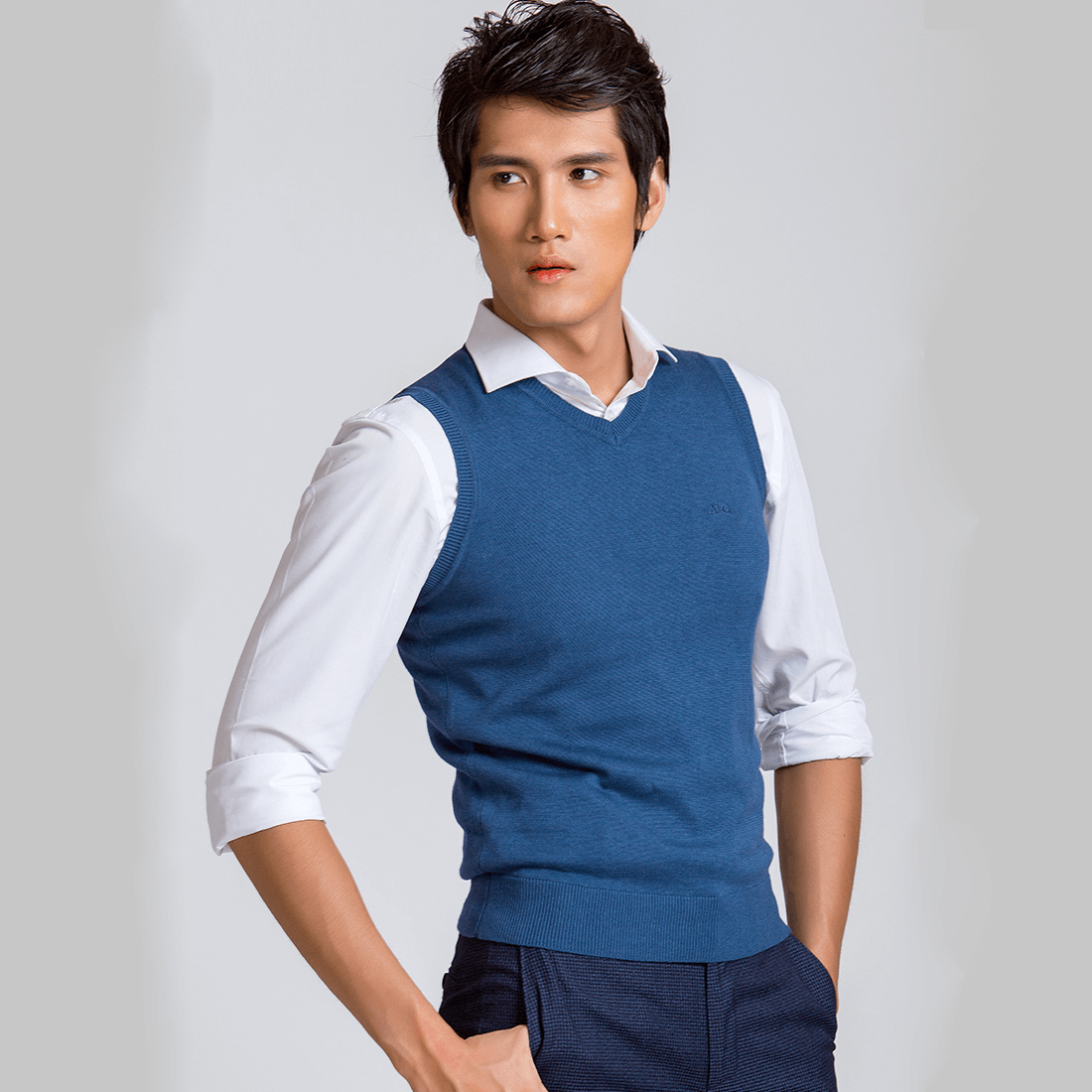 Áo Gile nam Aligro ALENGL012 xanh dương Fashion Aligro