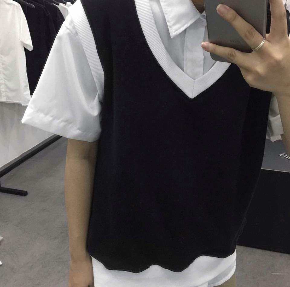 Gile viền trắng - layunisex