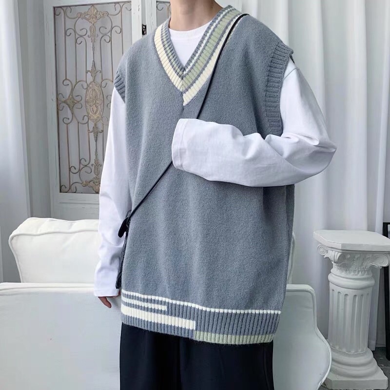 Áo gile len nam nữ unisex phong cách Hàn (bảng size ảnh cuối) | Shopee Việt Nam